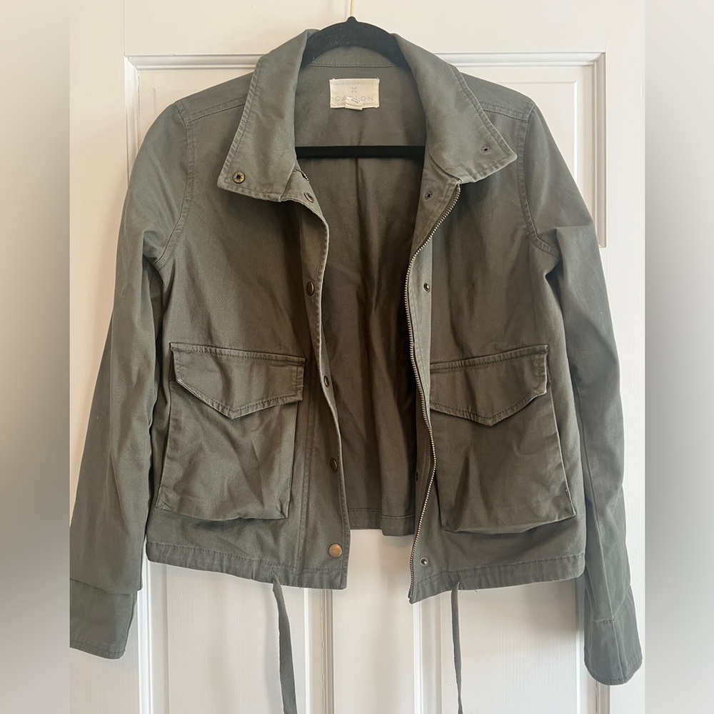 Caslon Military Utility Style Green Jacket Sz XS